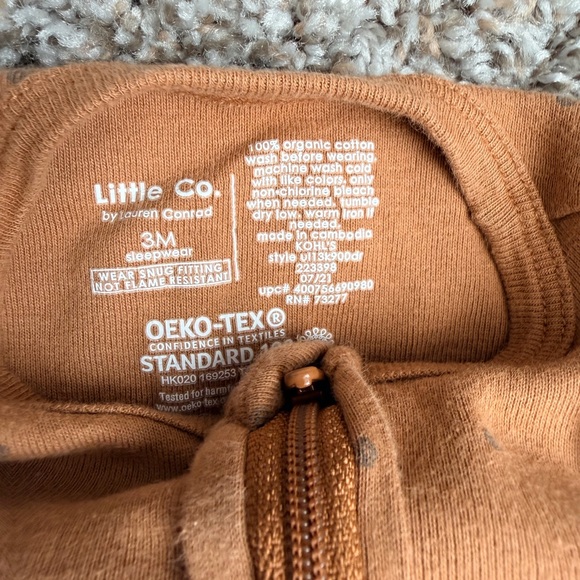 Warm Brown Kids Footie Pajamas - Picture 3 of 3